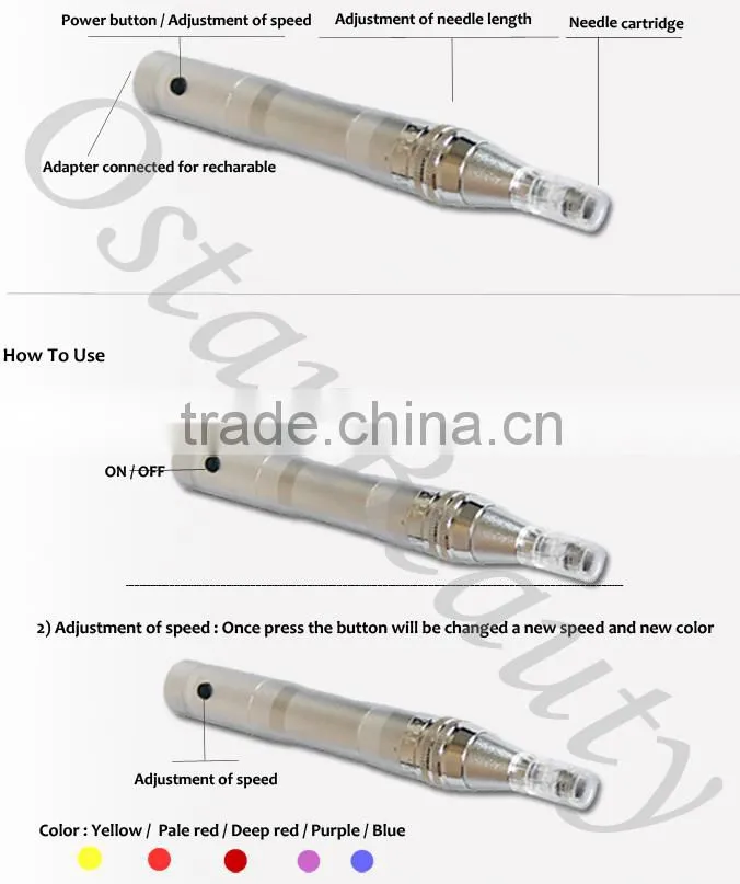 Home use derma pen micro needle therapy