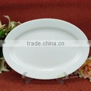royal porcelain dinner plate ,white wavy dinner plate, flat white porcelain cake plate