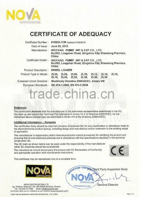 Chinese 3 ton wheel loader for Algeria market