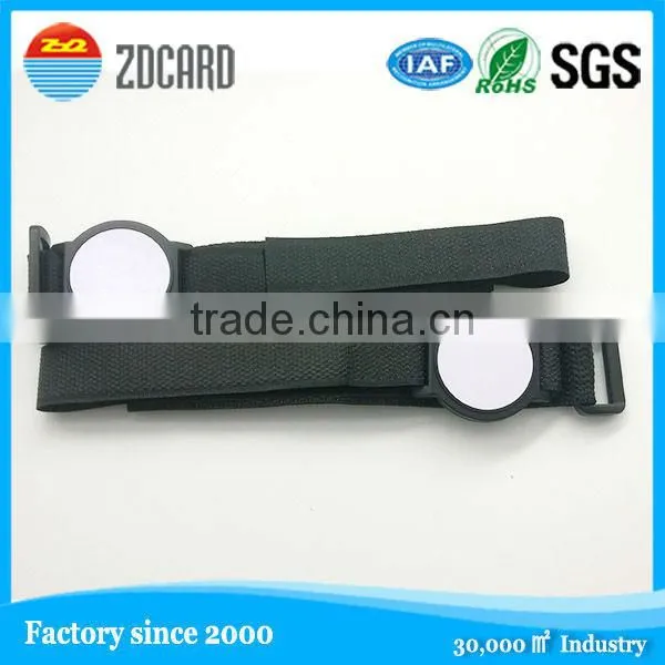 nylon black white reusable id bracelet wristband