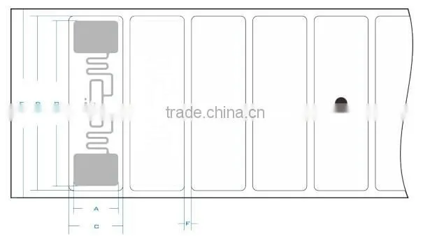 Passive UHF RFID Label RFID Sticker Alien Short 74x23mm RFID Wet Inlay