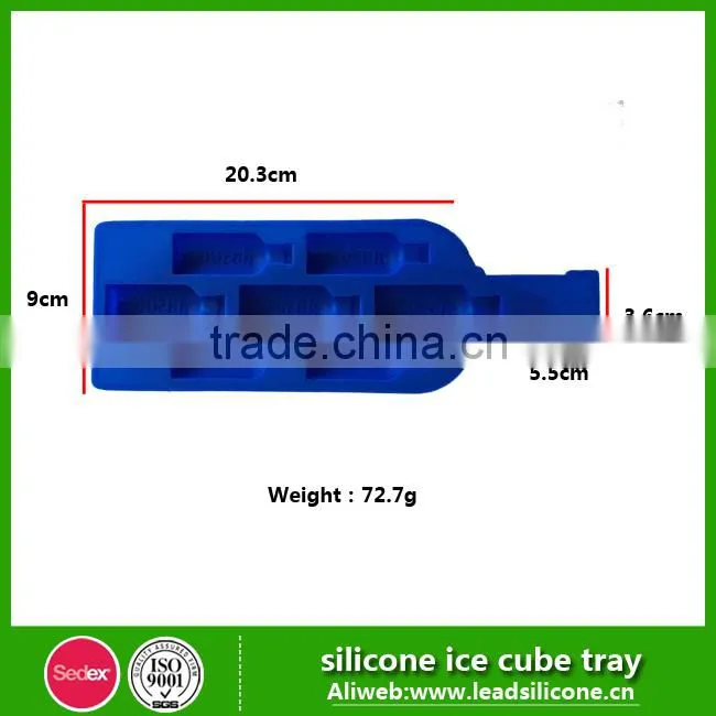 Bottle Shape Silicone Ice Cube Tray / Custom Personalized Food-Grade Silicone Durable Ice Cube Tray