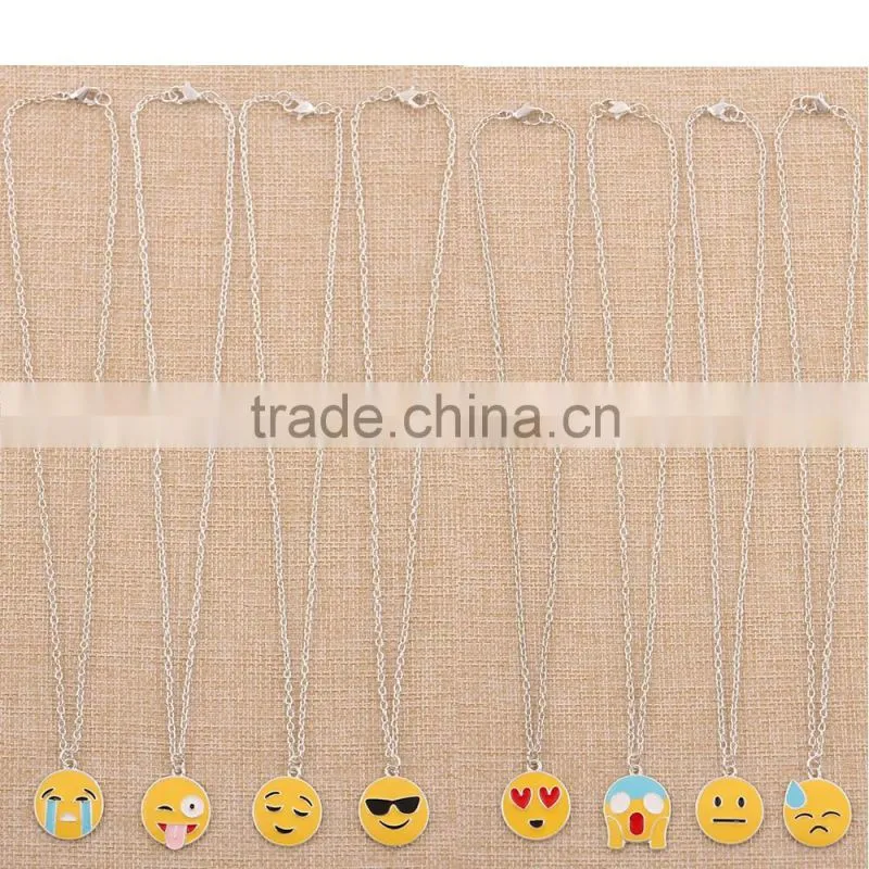 2016 Wholesale Handmake Fashion Stainless Steel Pendant Emoji Necklace Jewelry Manufacturer China