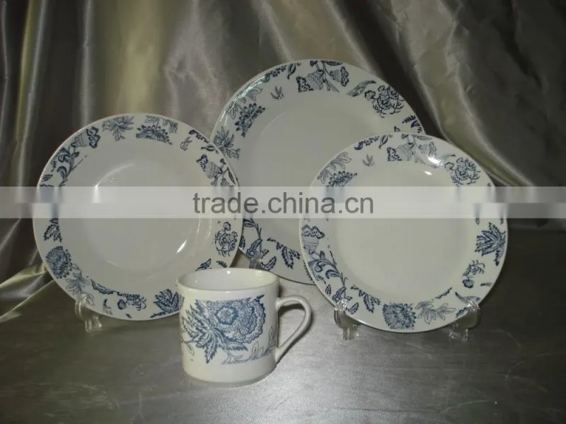20pcs porcelain plate with printing porcelain plate set