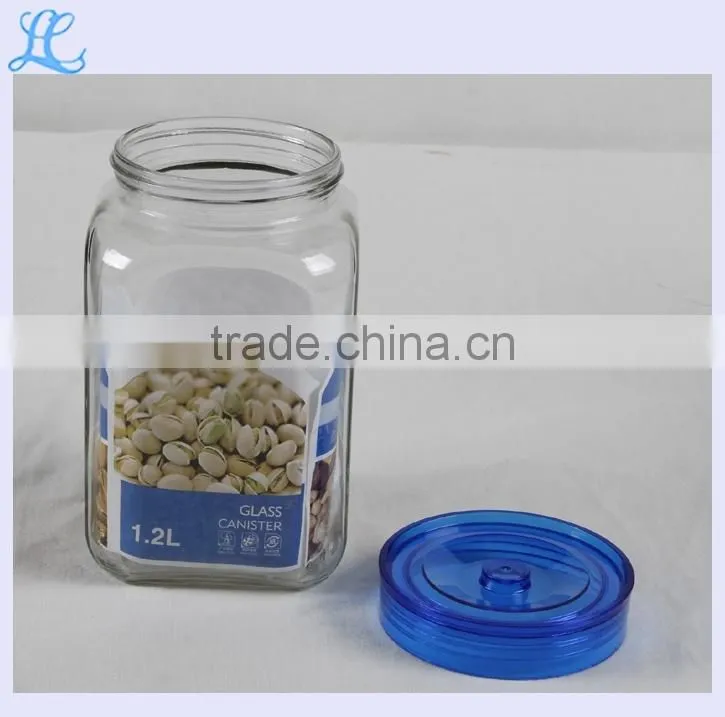 2015 Cheap 1200ML Transparent Glass Storage Jar