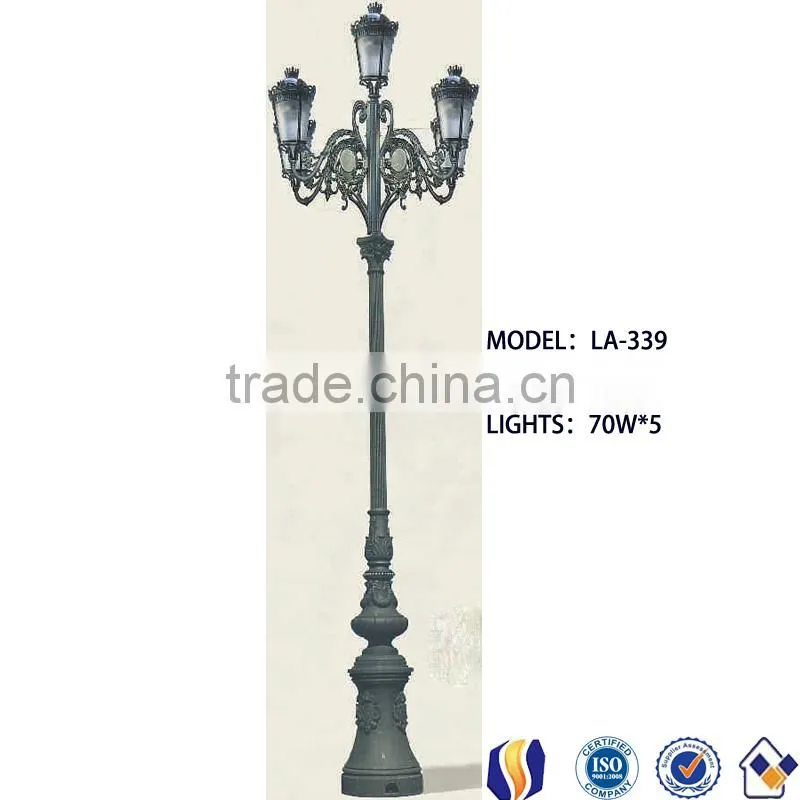 Outdoor decorative cast iron street lighting pole/lamp post made in Botou