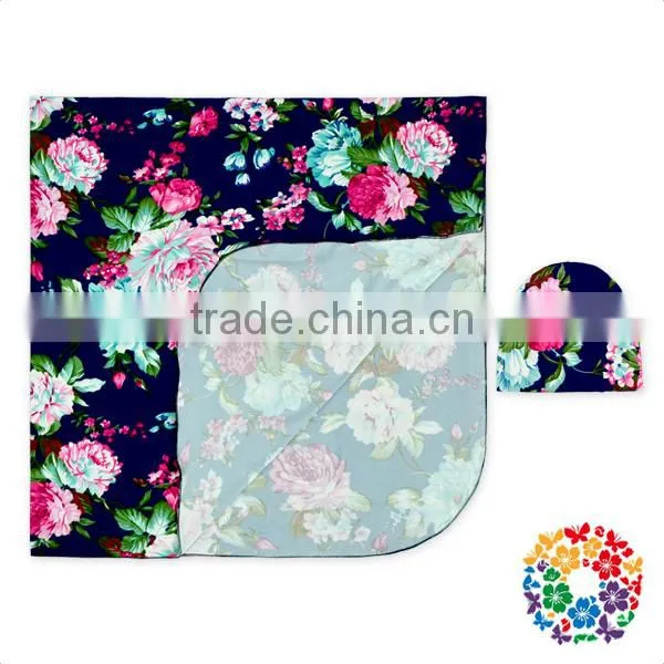 Summer Mint Floral Soft Swaddle Baby Blanket