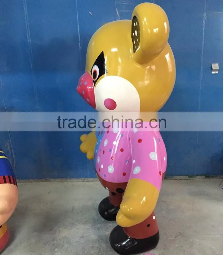 FRP bear cartoon figurine for shopping mall