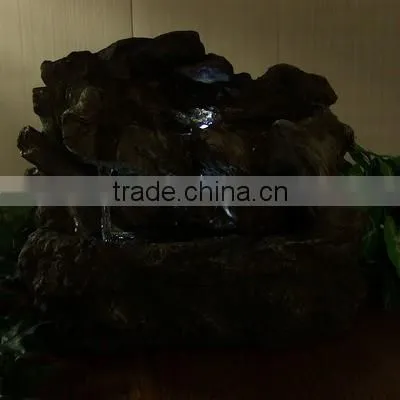 Aged Tree Trunk Tabletop Fountain with LED Lights