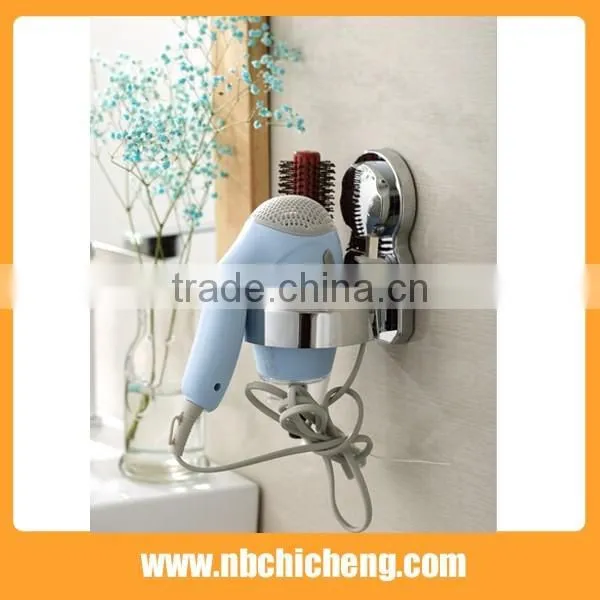 Wall Mounted Hair Dryer Holder with Suction Cup plastic hair dryer holder suction dryer holder
