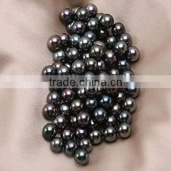 AAA Grade 9-10mm black round tahitian loose pearls