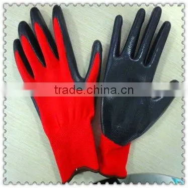Green nitrile gloves with nylon linerJRE63