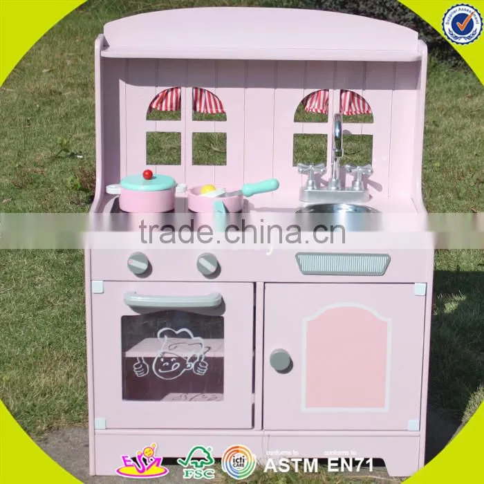 wholesale cute wooden pretend kitchen toy, fashion kids wooden kitchen toy, interesting children wooden kitchen toy W10C141