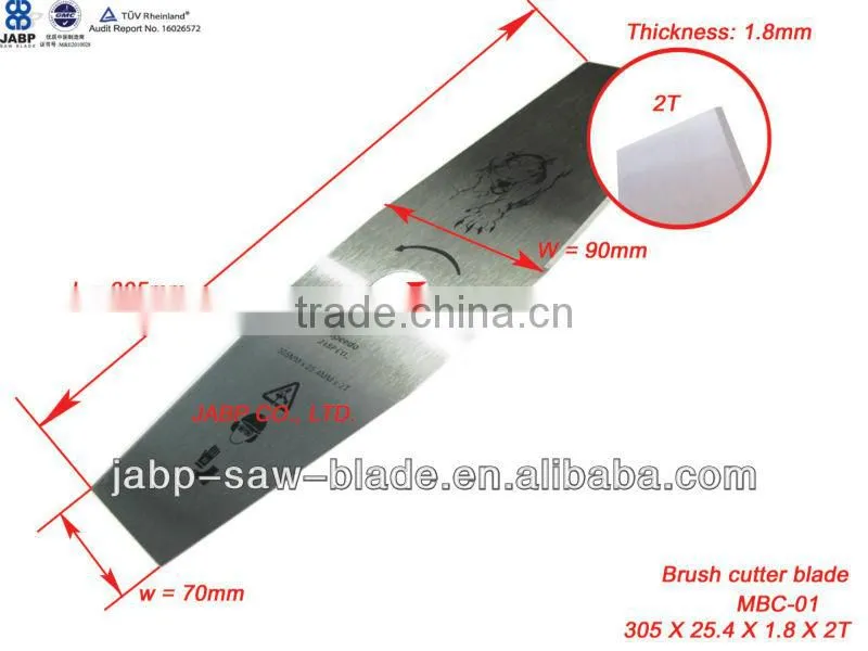 305X25.4X1.6X2T Chinese cheap polishing metal blade brush cutter