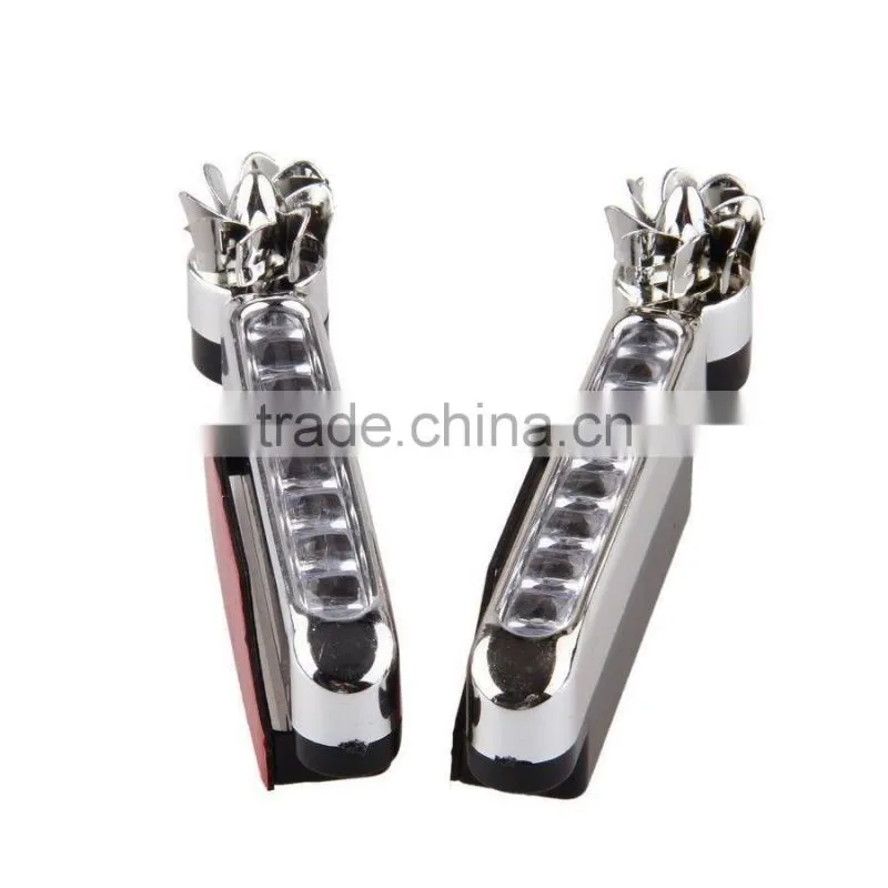 2 Pcs White 8LED Wireless Wind Powered Car SUV Daytime Running Driving Fog Light
