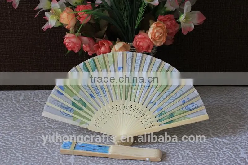 Decorating folding bamboo fan for promotion