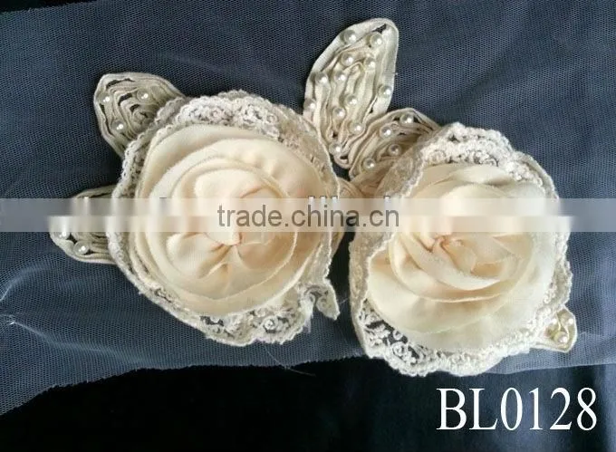 BL0132 black custom wholesale rhinestone beaded applique for garments accessories