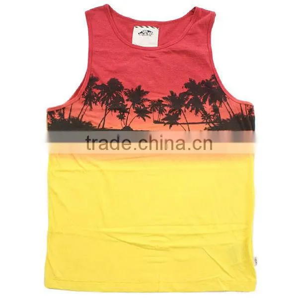 100 cotton cheap wholesale printed sleeveless tank tops in bulk