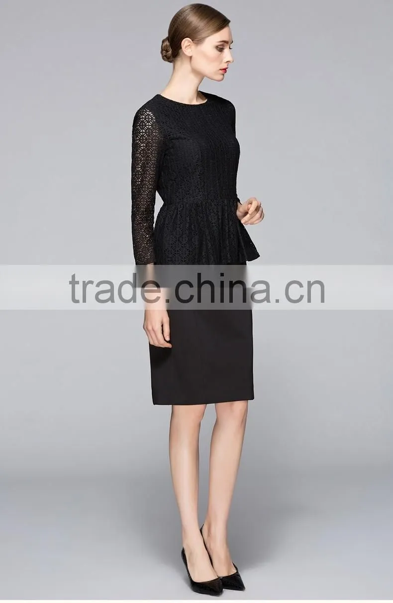 Spring-Summer Season Ladies Three-Quarter Length Sleeve Round Collar Waisted Casual Shirt