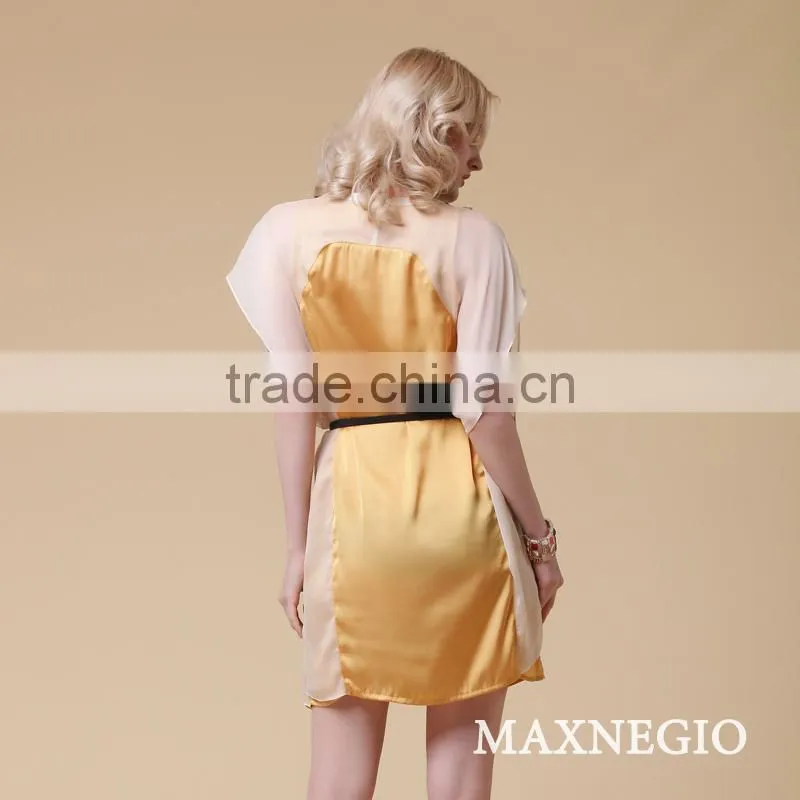 High end clothing loose kaftan silk chiffon dress patterns