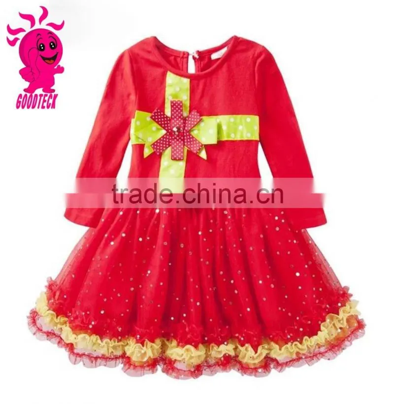 Wholesale baby frock girls party dresses design children's clothing factory kids girls christmas red dresses
