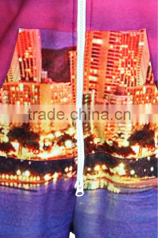 Rio Cityscape sublimation print short adult polyester onesie