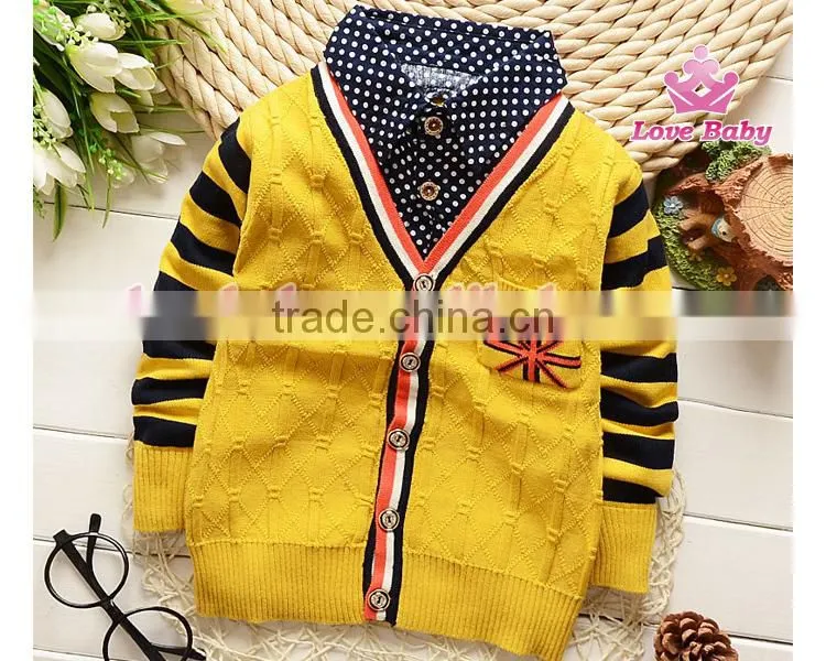 Wholesale National flag fake two pieces infant baby-boy-sweater-designs