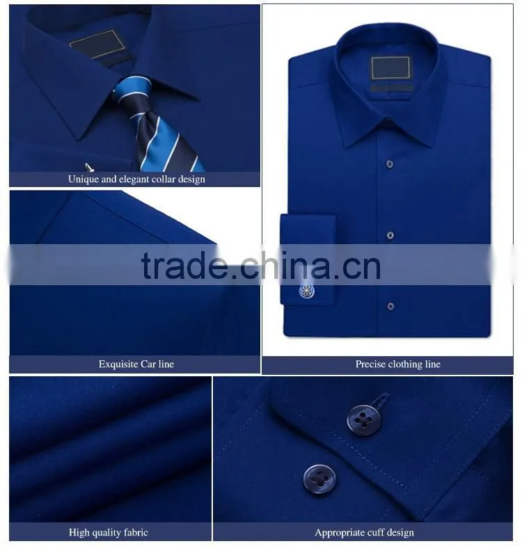 2016 New Model Shirts For Men Royal Blue Shirt