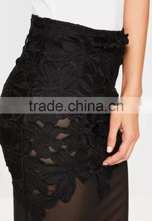 Popular Ladies Knee - Length Hollow Out Midi Short Skirt Designs Lace Skirts Women
