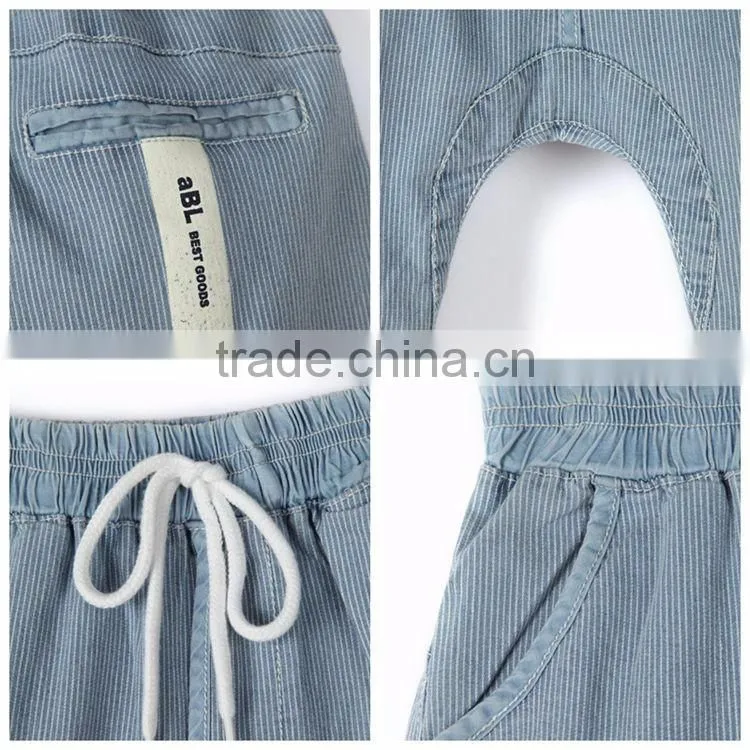 OEM service wholesale price hand wash kids jeans knit denim baby harem pants with cotton sting