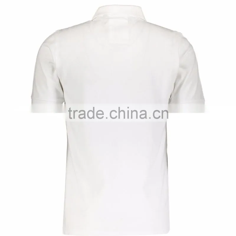 Mature Mens Solid White Button Up Polo Shirt Wholesale