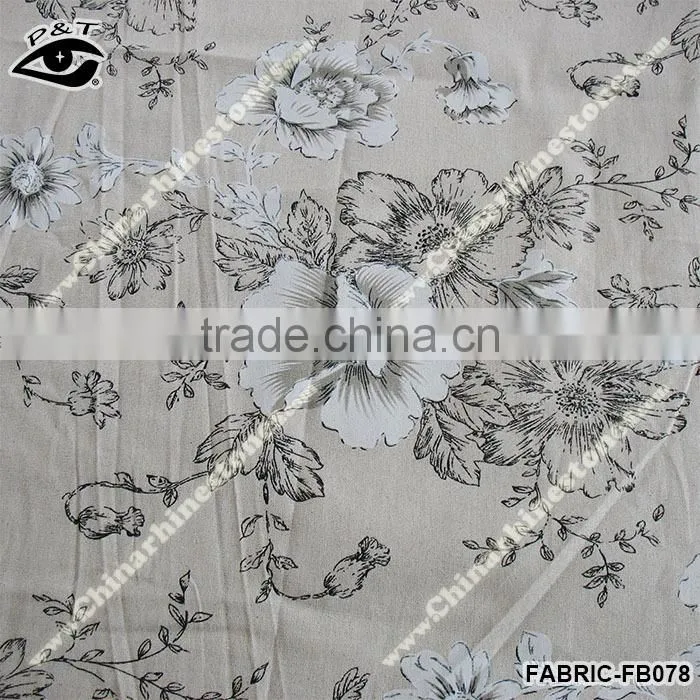 Chinese Style Flower Printed Fabric Linen Cotton Fabric For Sofa