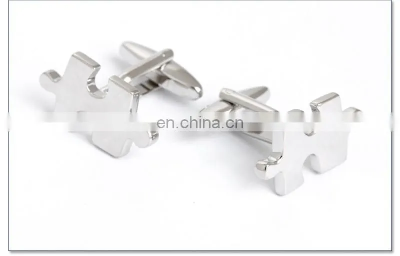 Novelty Silver Jigsaw Shirt Cufflinks