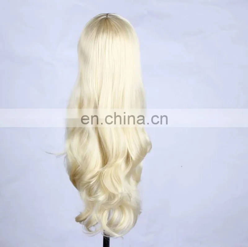 New Long Wavy silver women curly wig