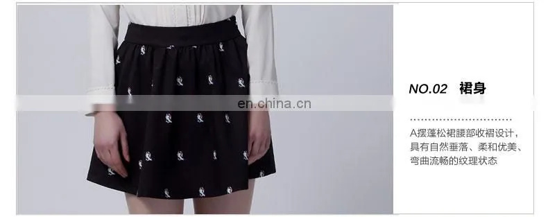 2014 summer new collection european printed A-shape mature women short skirt