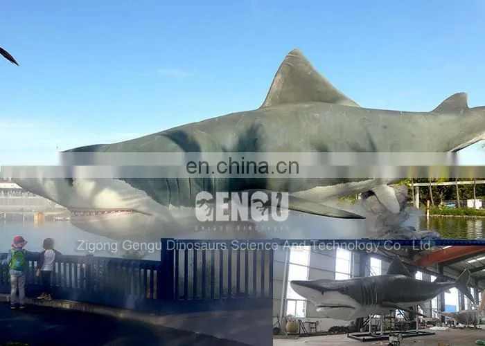 Animal Theme Park High Quality Simulation Rubber White Shark Model