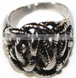 2014 fashion stainless steel textured rings handcuff ring