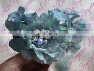 Aidocrystal handmade artificial hair flower with pealrs rhinestone bridal hair comb accessories