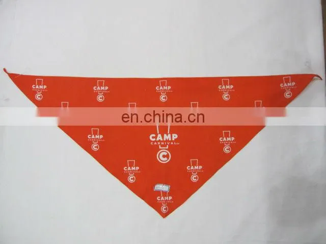 Wholesale full mold logo printing cotton triangle bandana custom made green cotton triangle scarf cotton dog bandana