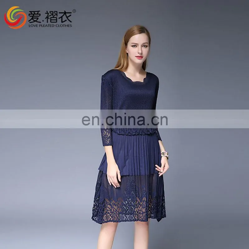 Ladies elegant Sexy Long sleeve High neck One - piece black dresses with see through sleeve