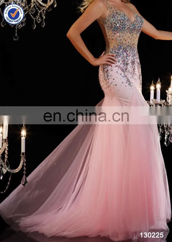 2014 latest sequin mermaid stunning evening dresses for formal occasion