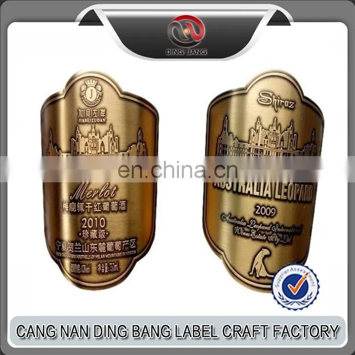Wholesale Original and Cheap Wine Label 3D Embossed Wine Label