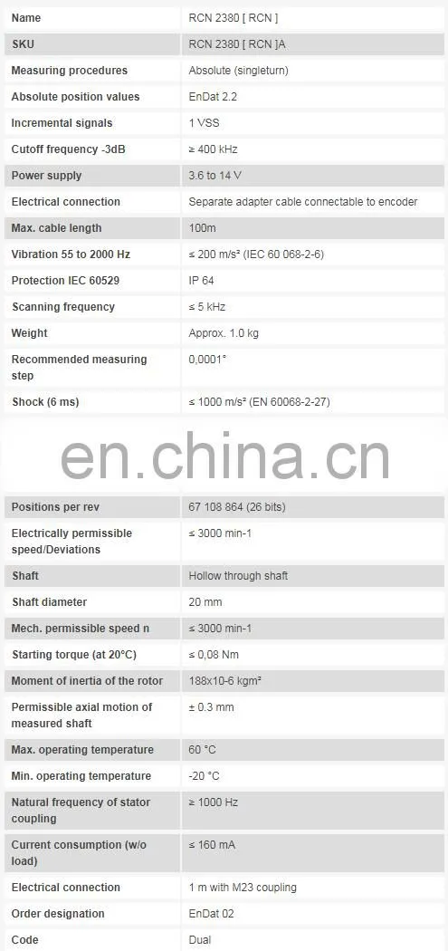 HEIDENHAIN RCN 2380 667785-01 Angle Encoders with Integral Bearing