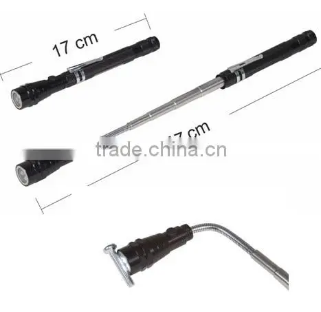 Alibaba Wholesale Promotional 3 Led flashlight with telescopic magnetic pick-up tool