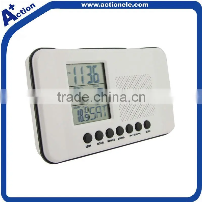digital table talking alarm clock with calendar