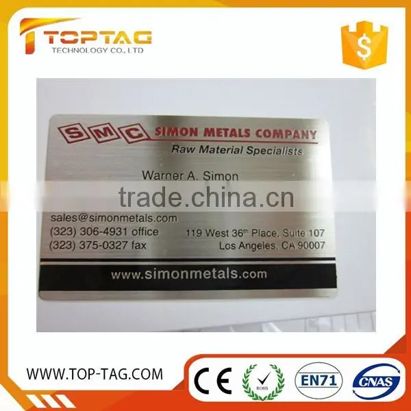 Promotional Black Stainless Steel Metal Business Card For VIP