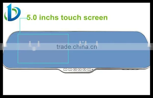 5 inch screen ultra-thin rearview mirror gps android