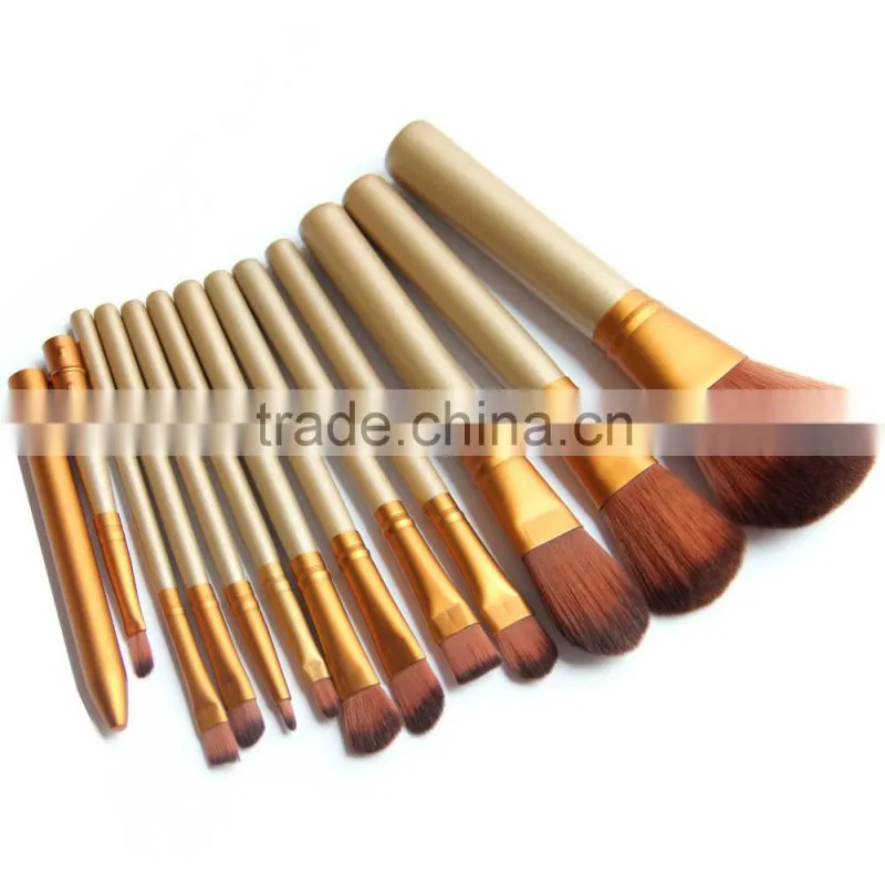 12pcsProfessional Makeup Brush set with Natural Hair,make up brush set with PU zipper bag