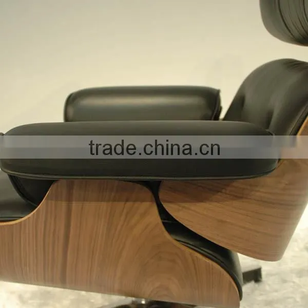 Luxury living room furniture ottoman genuine leather lounge