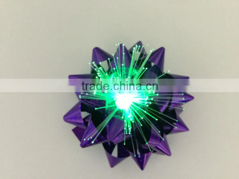 Glitter Star Bow with LED Lights and Stick for Table Decoration/Birthday party decoration lighted star bow